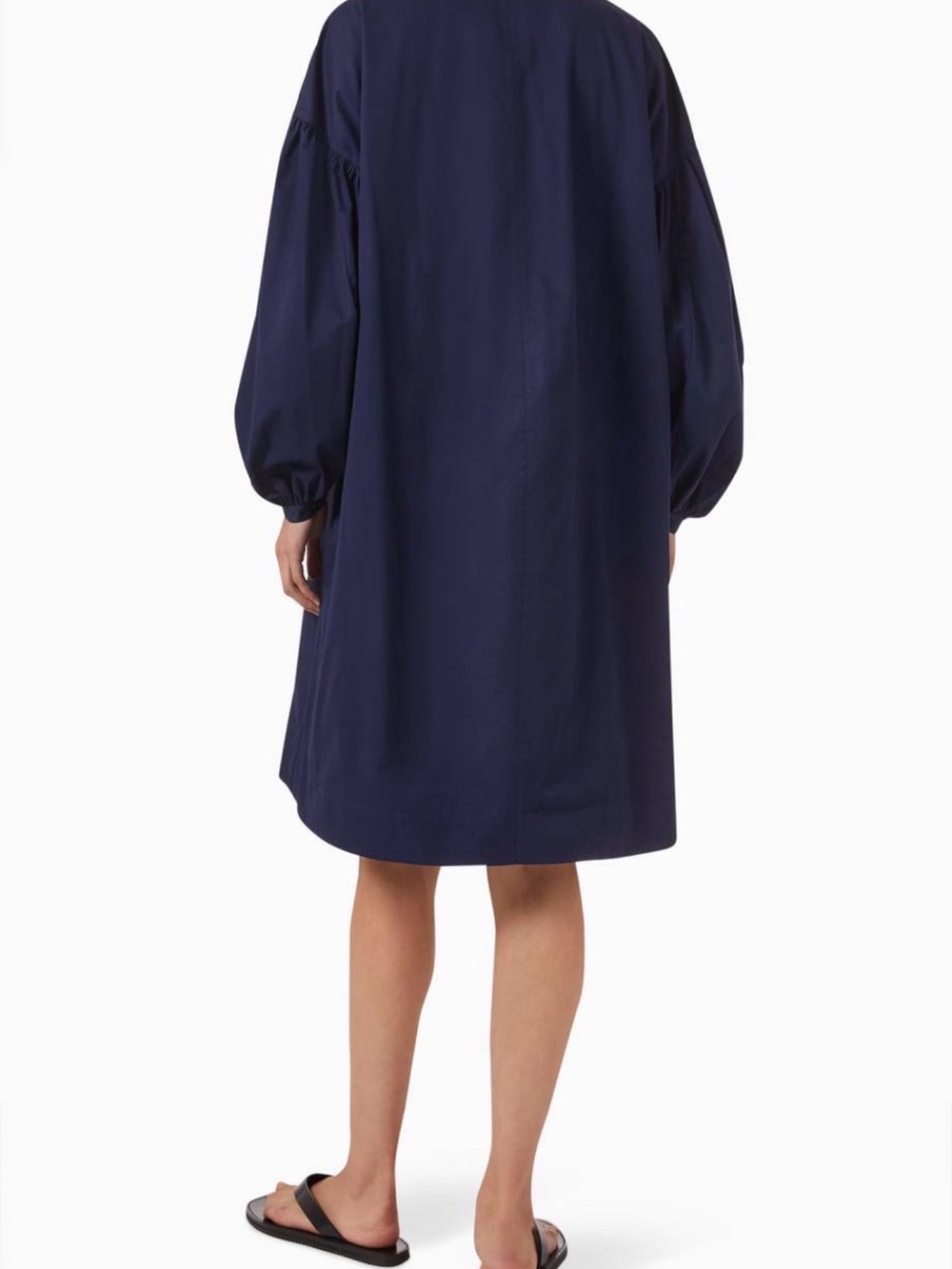 NWT COS Navy Tie-Neck Balloon Sleeve Dress - Picture 3 of 7